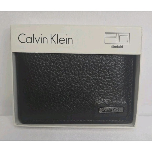 Calvin Klein Other - Black Pebbled Leather Calvin Klein Men's Slimfold Wallet